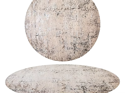 Contemporary Square Rug With Neutral Beige Gray Tones And Abstract Textured Design 3d model