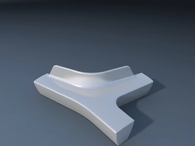 Sleek Modern Public Chair With Curved Design And Minimalist Ergonomic Structure 3d model