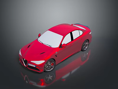 Red Sports Car With Modern Aerodynamic Design Sleek Body And Shiny Finish 3d model