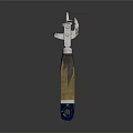 Wooden Handle Household Tool With Blue Stripe And Metal Head Design