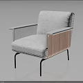 Modern Accent Chair With White Upholstery Wooden Armrests And Metal Legs In Contemporary Design