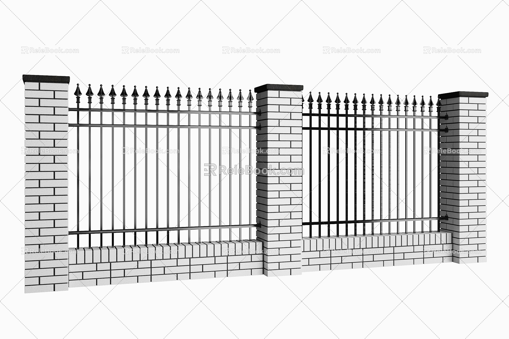 Railing fence 3d model