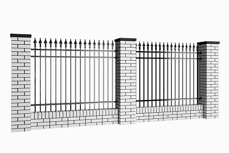 Railing fence 3d model