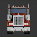 Red Heavy Duty Truck Modern Cab Design With Chrome Details Shiny Finish And Wheels