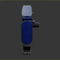Futuristic Sci Fi Gun With Blue Silver Metallic Design And Orange Grip