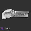 Detailed Ornate White Decorative Architectural Component With Intricate Carved Patterns