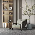 Modern single sofa leisure chair side combination 3d model