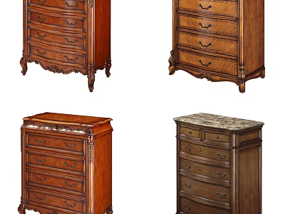 Wooden Chest of Drawers Featuring Carved Details and Marble Top in Various Styles 3d model