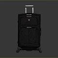 Durable Black Travel Suitcase With Telescopic Handle And Rolling Wheels 3d model