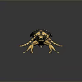 3D Insect Model With Yellow Black Spots Stripes Long Antennae And Legs