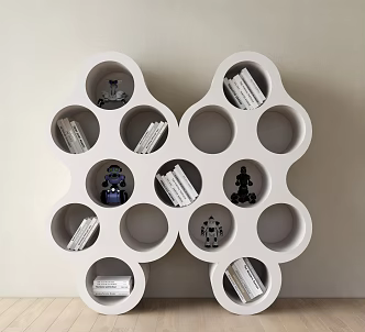 Modern Bookcase Round Bookcase Children's Room Bookcase 3d model