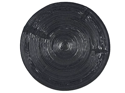 Black Round Woven Rug With Concentric Circle Patterns For Modern Home Decor 3d model