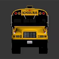 Yellow School Bus Exterior With Black Windows And School Bus Sign