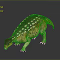 Realistic Ankylosaurus Dinosaur 3D Model With Yellow Brown Body Armored Back And White Spots