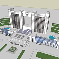 Modern Office Building Design Featuring Glass Facade High Rise Structure And Entrance Hall
