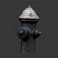 Classic Metal Fire Hydrant Structure On Building Exterior With Rustic Design Details 3d model