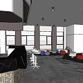 Modern Reception Area Office Building Reception Area 3d model