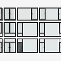 Various Window Frame Designs With Different Panel Configurations And Styles 3d model