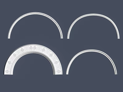 Different Architectural Arches With Carved Decorative Patterns And Simple Smooth Styles 3d model