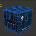 Blue Heavy Duty Equipment Container With Straps And White Logo Design For Storage