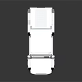 White Six Wheel Pickup Truck With Modern Rugged Design And Red Seats