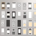 Various Modern Wall Switch Panels With Different Design Styles And Controls 3d model