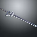 Fantasy Style Metal Sword With Decorative Hilt And Ornate Long Blade