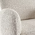 Light Beige Fleece Leisure Chair With Armrests And Black Metal Tripod Base