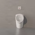Modern White Wall Mounted Urinal With Flush Button In Minimalist Setting 3d model