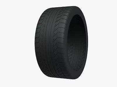 Black Car Tire With Deep Tread Pattern For Enhanced Road Grip And Durability 3d model