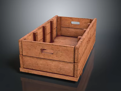 Wooden Storage Box With Compartments For Home Organization And Natural Finish 3d model