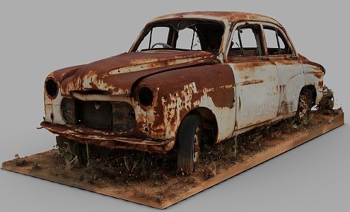 Abandoned car 3d model