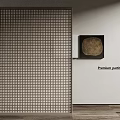 Modern Minimalist Premium Partitions With Wooden Grid Design And Decorative Wall Art