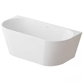 White Oval Freestanding Modern Bathtub With Sleek Smooth Surface Design