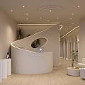 Modern Beauty Hair Salon Interior With Arched Doorways Soft Lighting And Plant Decor