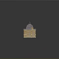Classical Hotel Building with Yellow Facade Dark Gray Mansard Roof Symmetrical Design and Ornate Columns