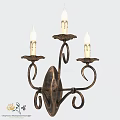Vintage Wall Sconce With Three Candle Shaped Lights And Classic Metal Bracket