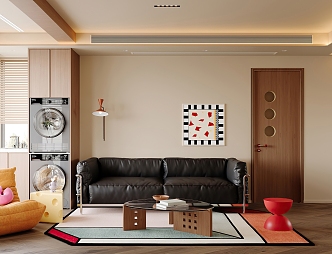 Modern Living Room Combination Sofa Cream Style Guest Dining Room Ancient Style Living Room Leisure Chair Log Style Retro Style Washing Machine Wall Lamp G356 3d model