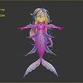 Modern game character mermaid cartoon mermaid anime mermaid 3d model