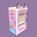 Pink Cat Ear Design Vending Machine With Beverages And Ice Cream Graphics For Commercial Use