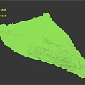 Realistic 3D Terrain Model With Curved Road Grassland Rocky Areas And Coastline