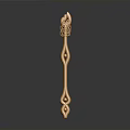 Golden Decorative Hairpin With Intricate Carved Design For Daily Use