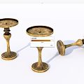 Vintage Brass Candle Holders With Decorative Stem And Tray Set Of Three