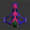 Futuristic Colorful Cosmic Aerospace Spaceship Design with 3D Model and Vibrant Structural Elements