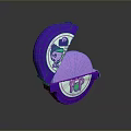 Purple Packaged Rolled Food Snack with POP Logo and Cartoon Design