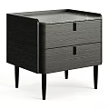 Modern Wooden Bedside Table With Two Drawers Black Slim Legs And Color Options
