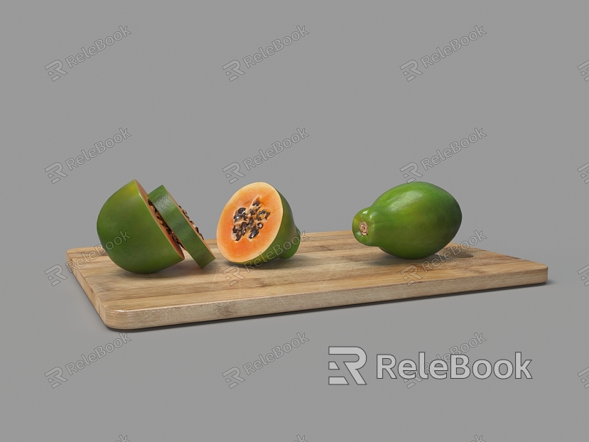 Fruit cut Hami melon cutting board model