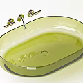 Elegant Modern Oval Glossy Brown Black Bathroom Washbasin With Faucet Controls