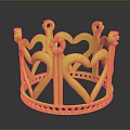 Elegant Golden Heart Shaped Crown Fashion Accessory With Intricate Decorative Design