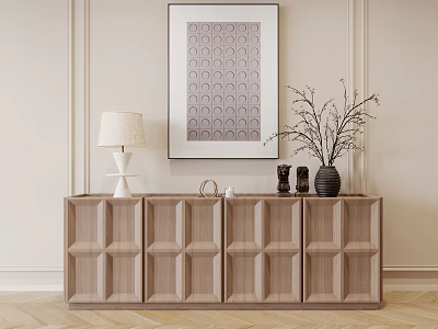Silky Cream Style Side Cabinet Side Cabinet 3d model